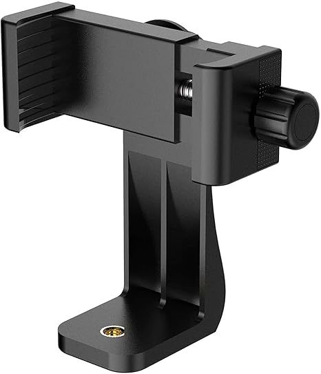 TECHONTO 360° Rotating Cell Phone Holder Adjustable Clamp Tripod Mount Adapter for Smartphones